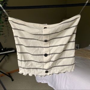 Black and White Striped Bando Tube Top